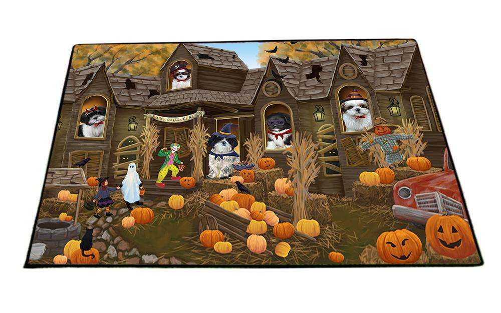 Haunted House Halloween Trick or Treat Shih Tzus Dog Floormat FLMS52227