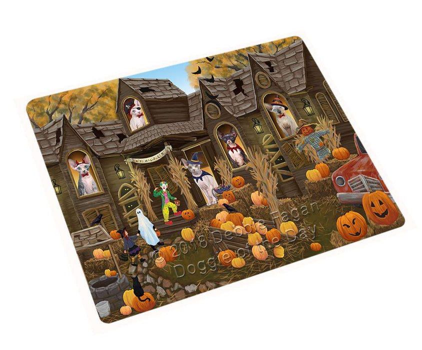 Haunted House Halloween Trick or Treat Sphynx Cats Cutting Board C63153