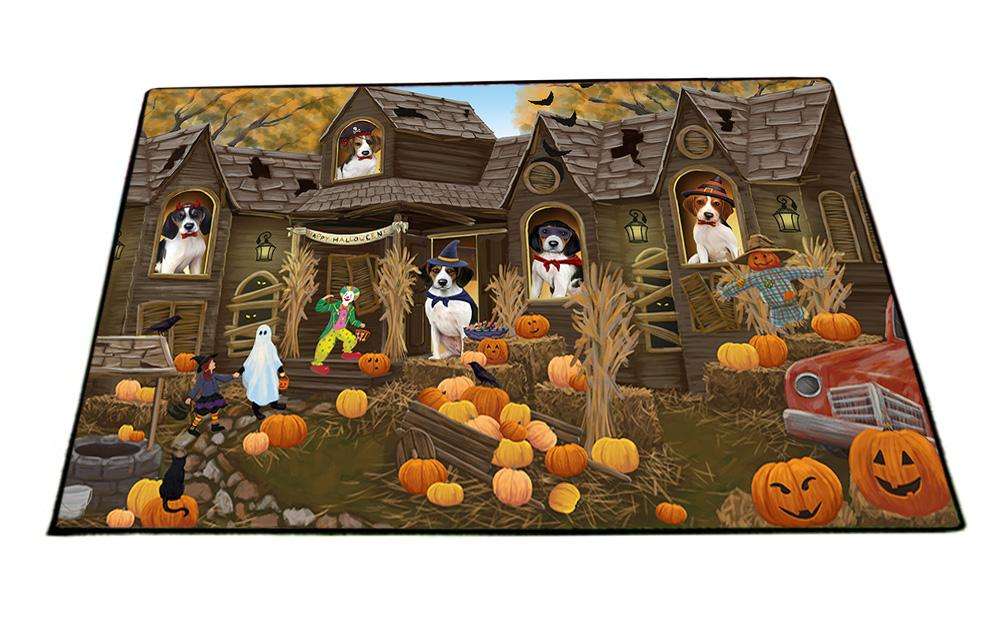 Haunted House Halloween Trick or Treat Treeing Walker Coonhounds Dog Floormat FLMS52242