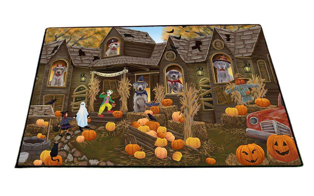 Haunted House Halloween Trick or Treat Weimaraners Dog Floormat FLMS52251
