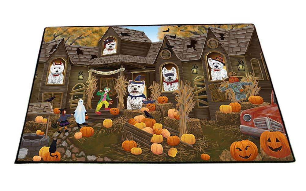 Haunted House Halloween Trick or Treat West Highland Terriers Dog Floormat FLMS52254