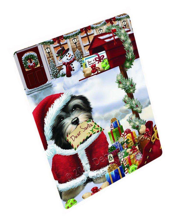 Havanese Dog Dear Santa Letter Christmas Holiday Mailbox Dog Art Portrait Print Woven Throw Sherpa Plush Fleece Blanket D113