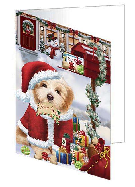 Havanese Dog Dear Santa Letter Christmas Holiday Mailbox Handmade Artwork Assorted Pets Greeting Cards and Note Cards with Envelopes for All Occasions and Holiday Seasons GCD65738