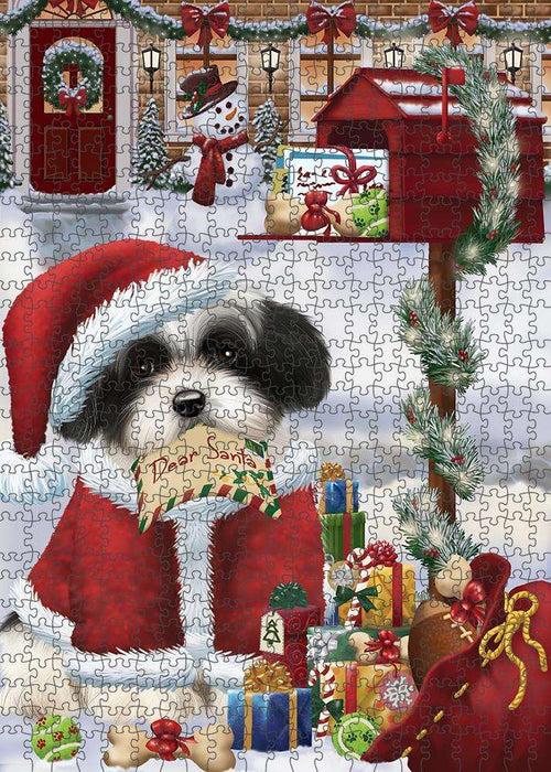 Havanese Dog Dear Santa Letter Christmas Holiday Mailbox Puzzle with Photo Tin PUZL82772
