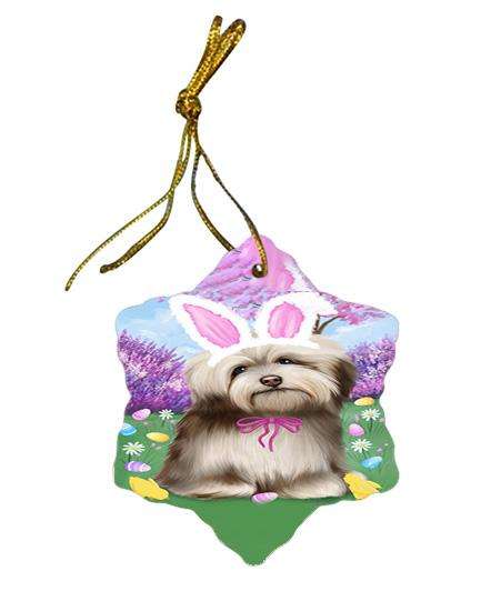 Havanese Dog Easter Holiday Star Porcelain Ornament SPOR49151