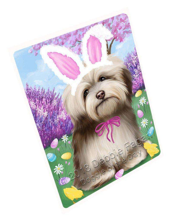 Havanese Dog Easter Holiday Tempered Cutting Board C51345