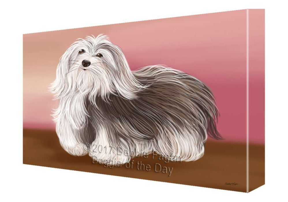 Havanese Dog Painting Printed on Canvas Wall Art Signed