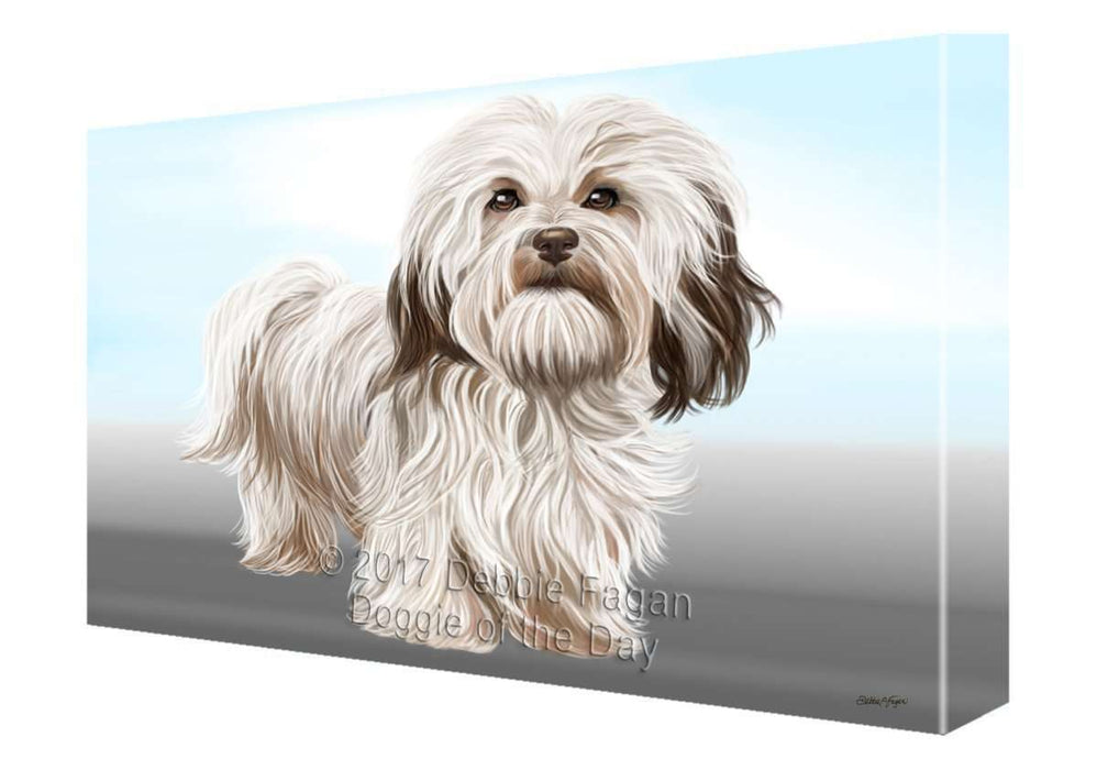 Havanese Dog Painting Printed on Canvas Wall Art Signed