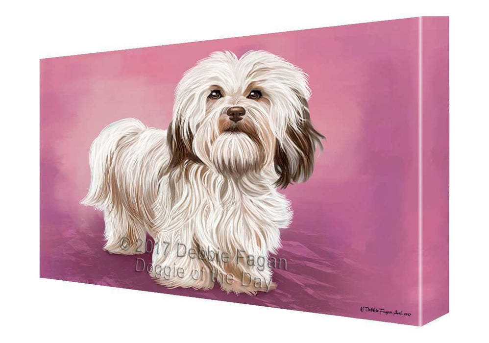 Havanese Dog Painting Printed on Canvas Wall Art