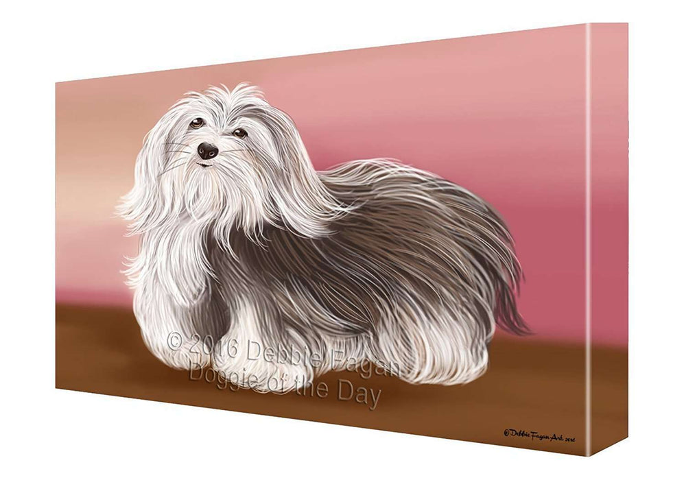 Havanese Dog Painting Printed on Canvas Wall Art