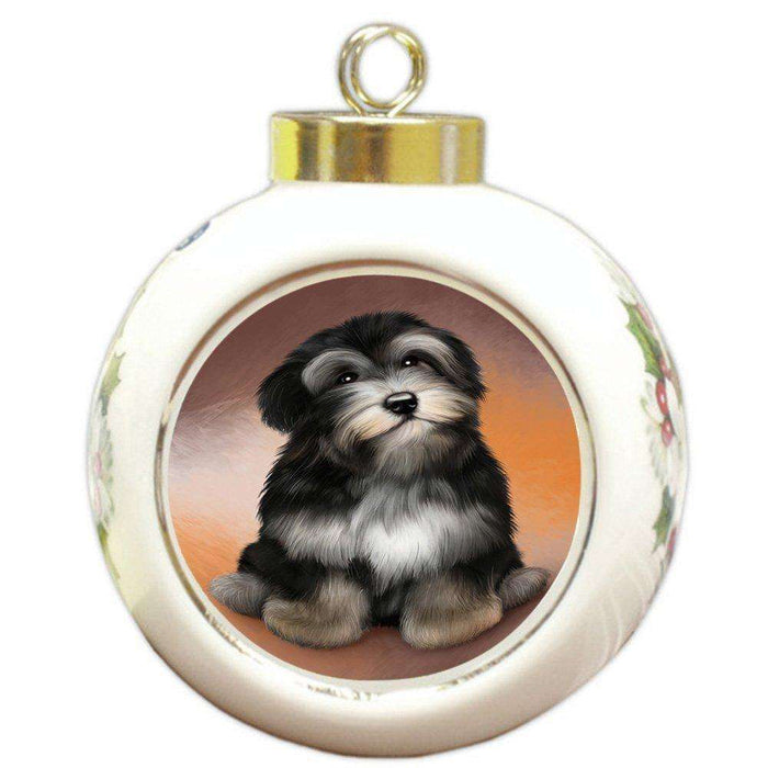 Havanese Dog Round Ball Christmas Ornament RBPOR48321