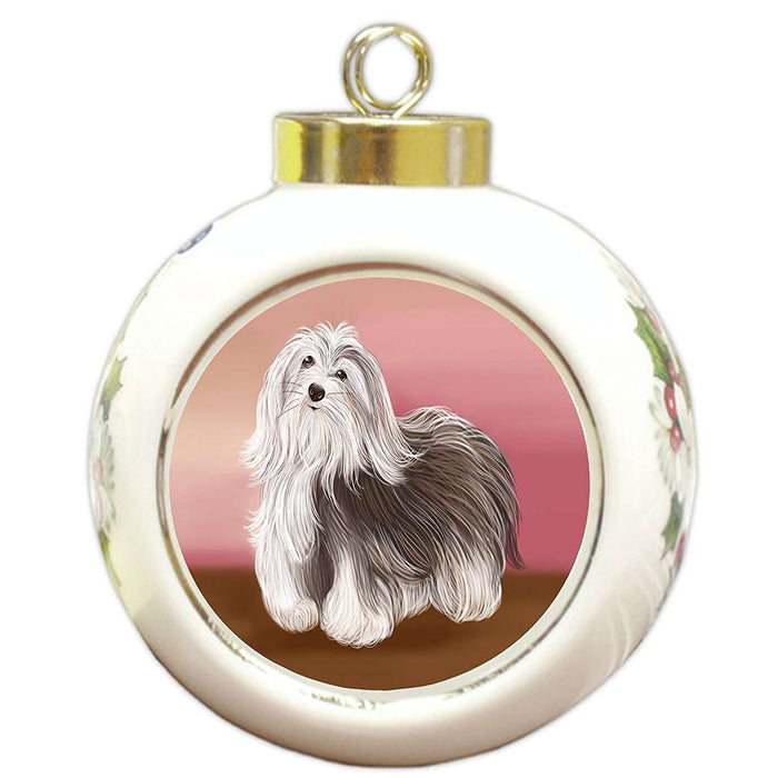 Havanese Dog Round Ball Christmas Ornament