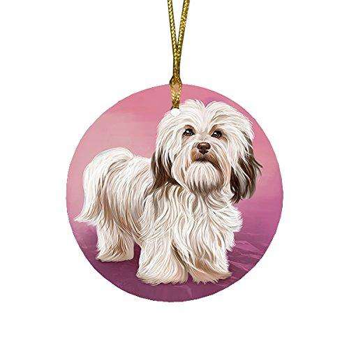 Havanese Dog Round Christmas Ornament