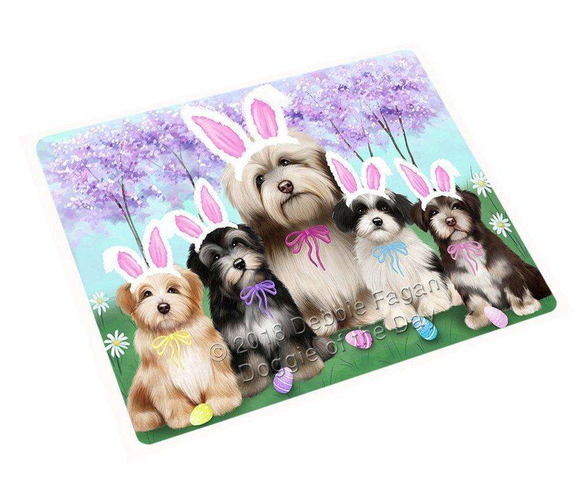 Havanese Dogs Easter Holiday Tempered Cutting Board C51348