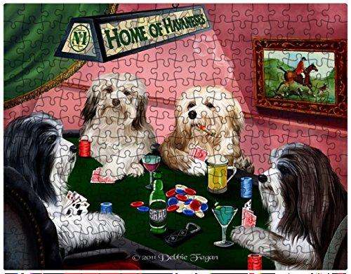 Havanese Dogs Playing Poker 300 Pc. Puzzle with Photo Tin