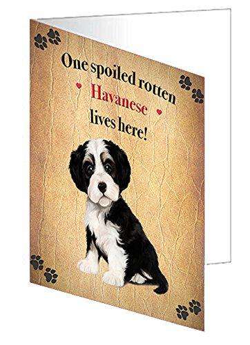 Havanese Spoiled Rotten Dog Handmade Artwork Assorted Pets Greeting Cards and Note Cards with Envelopes for All Occasions and Holiday Seasons