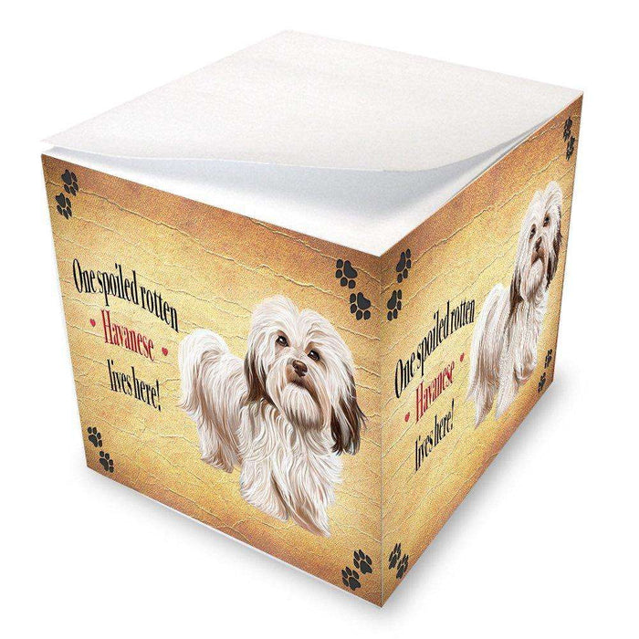 Havanese Spoiled Rotten Dog Note Cube