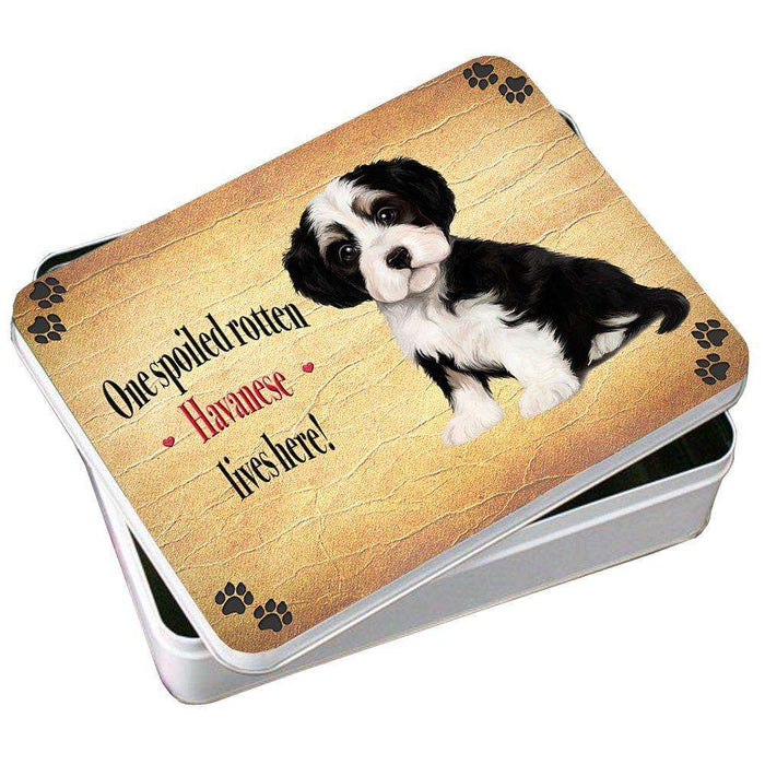 Havanese Spoiled Rotten Dog Photo Storage Tin