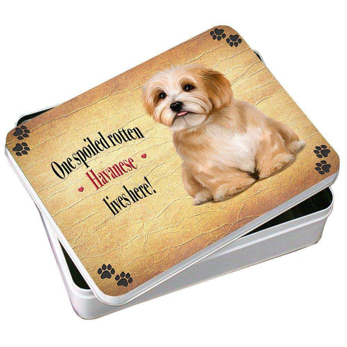 Havanese Spoiled Rotten Dog Photo Storage Tin