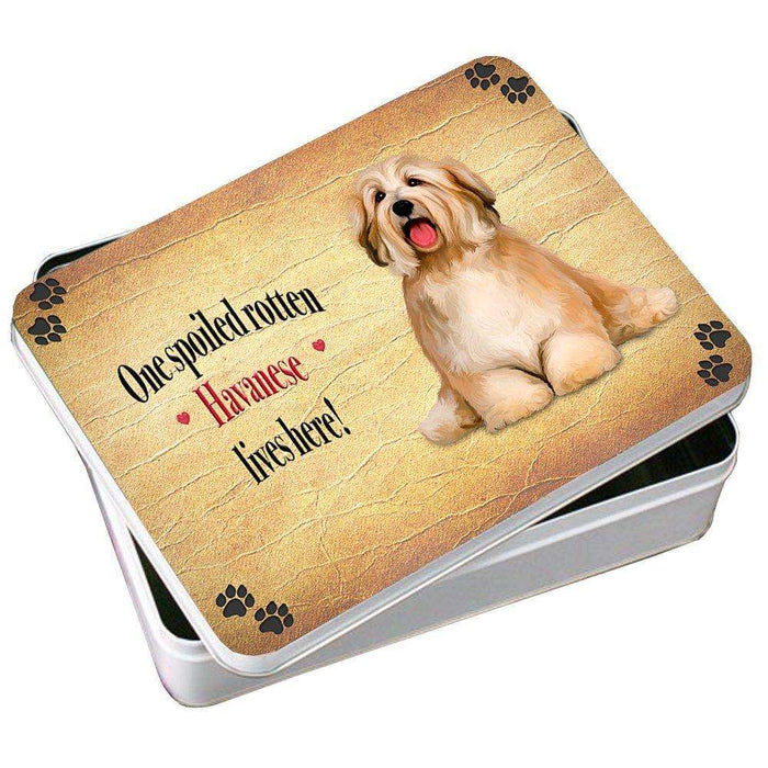 Havanese Spoiled Rotten Dog Photo Storage Tin