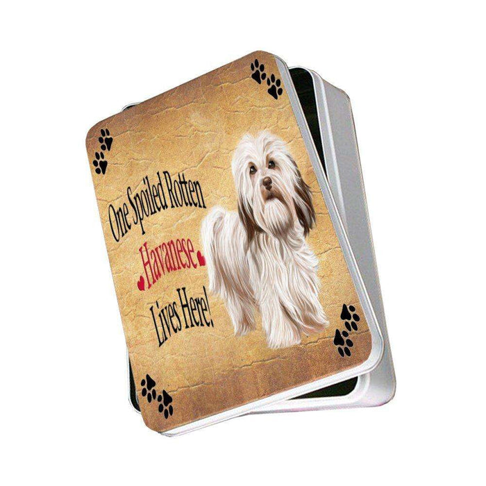 Havanese Spoiled Rotten Dog Photo Storage Tin