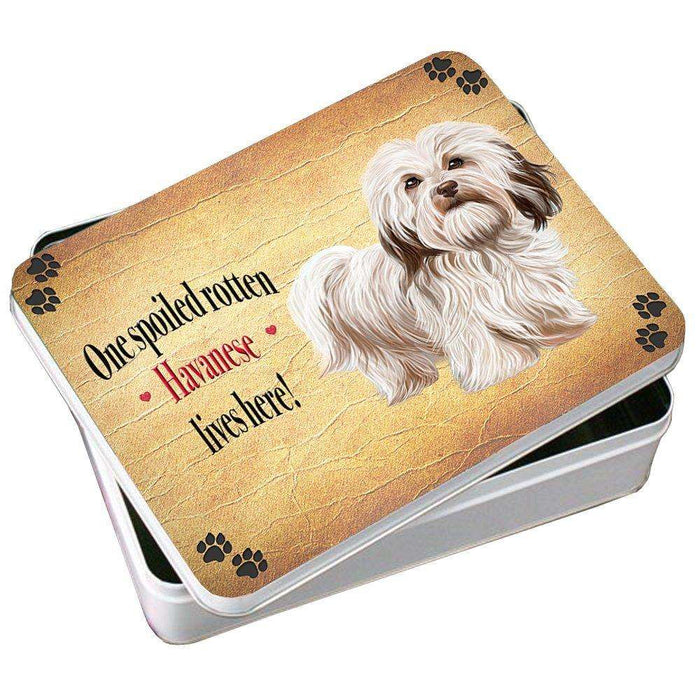 Havanese Spoiled Rotten Dog Photo Storage Tin