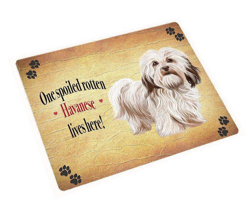 Havanese Spoiled Rotten Dog Tempered Cutting Board