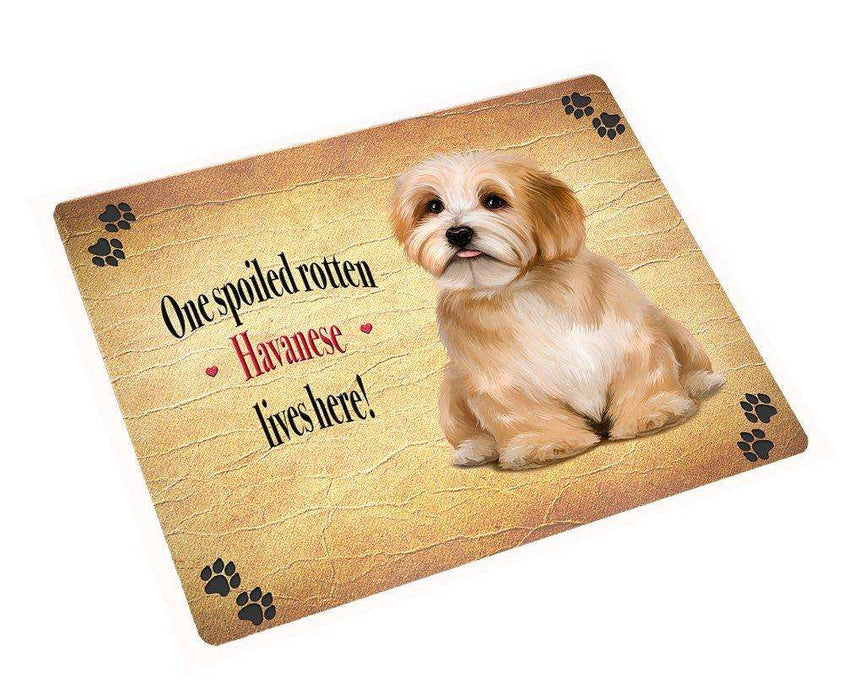 Havanese Spoiled Rotten Dog Tempered Cutting Board