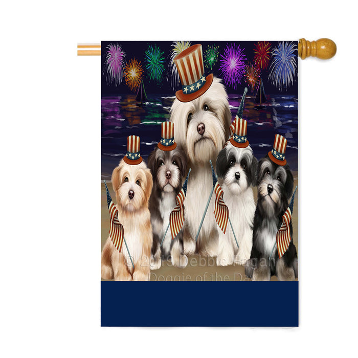 Personalized 4th of July Firework Havanese Dogs Custom House Flag FLG-DOTD-A57999