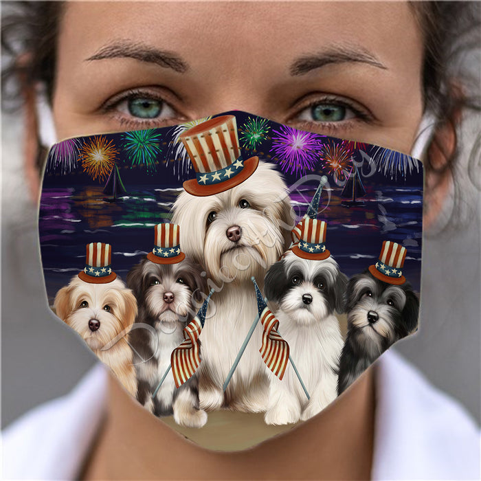 4th of July Independence Day Havanese Dogs Face Mask FM49412