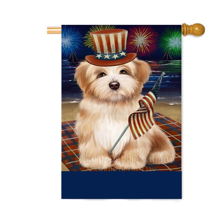Personalized 4th of July Firework Havanese Dog Custom House Flag FLG-DOTD-A58001