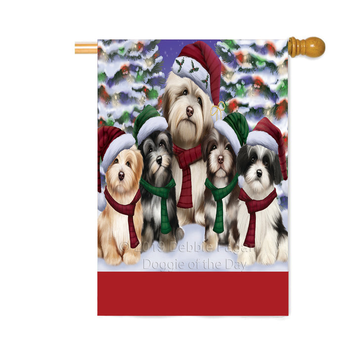 Personalized Christmas Happy Holidays Havanese Dogs Family Portraits Custom House Flag FLG-DOTD-A59180