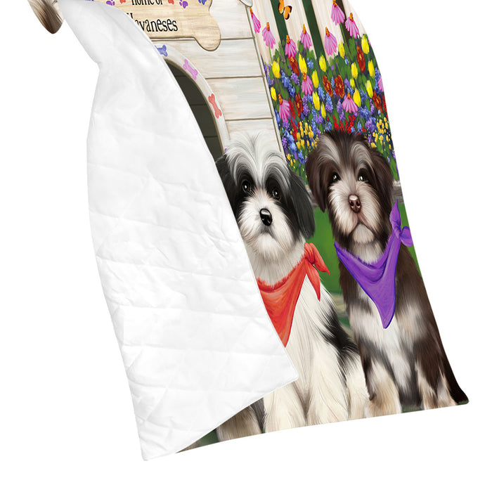 Spring Dog House Havanese Dogs Quilt