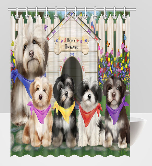 Spring Dog House Havanese Dogs Shower Curtain