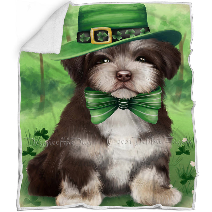 St. Patricks Day Irish Portrait Havanese Dog Blanket BLNKT54957