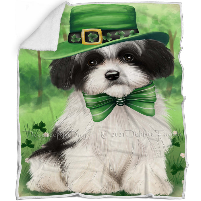 St. Patricks Day Irish Portrait Havanese Dog Blanket BLNKT54966
