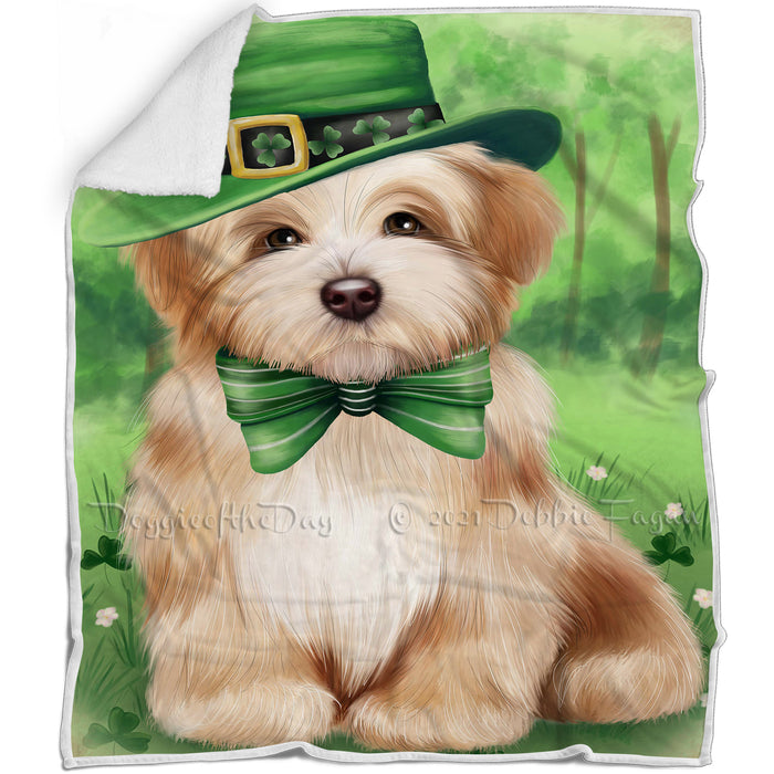 St. Patricks Day Irish Portrait Havanese Dog Blanket BLNKT54975
