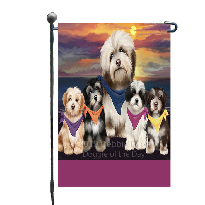 Personalized Family Sunset Portrait Havanese Dogs Custom Garden Flags GFLG-DOTD-A60606
