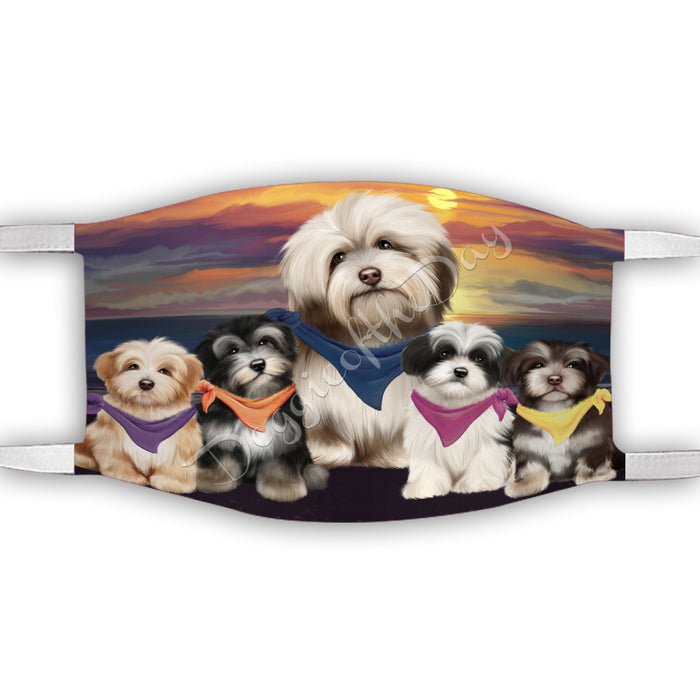 Family Sunset Havanese Dogs Face Mask FM49210