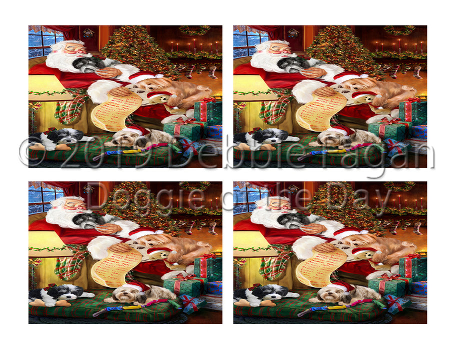 Santa Sleeping with Havanese Dogs Placemat