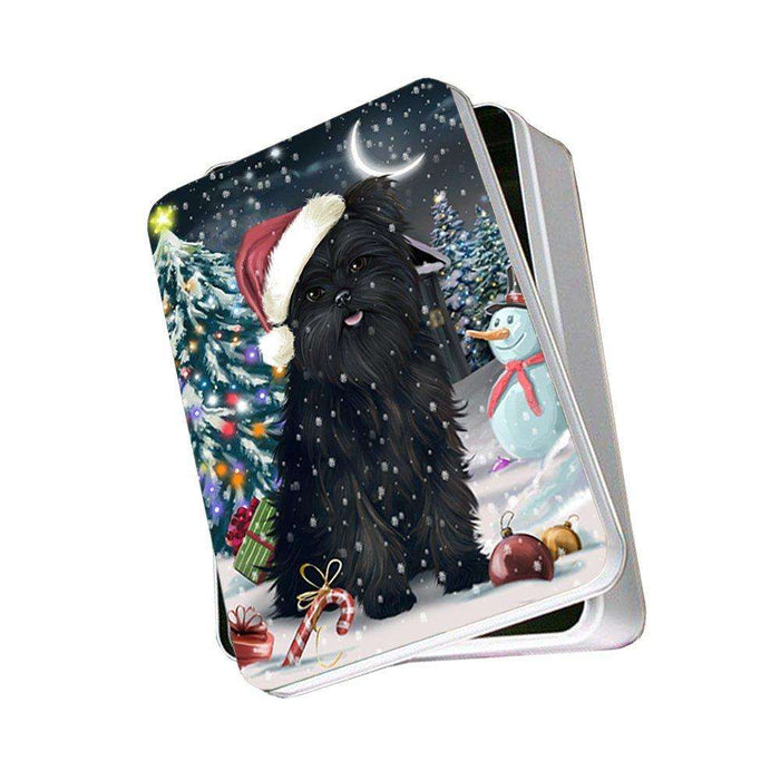 Have a Holly Jolly Affenpinscher Dog Christmas Photo Storage Tin PTIN0194