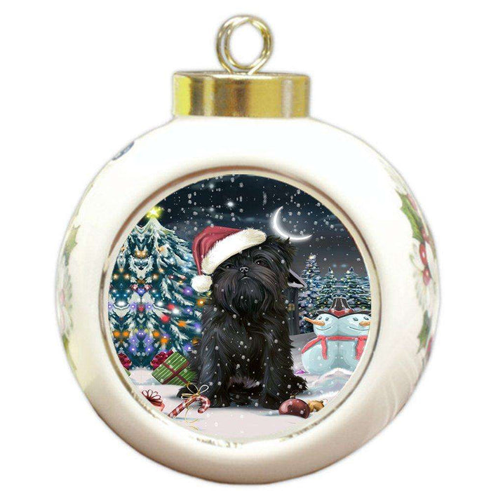 Have a Holly Jolly Affenpinscher Dog Christmas Round Ball Ornament POR806