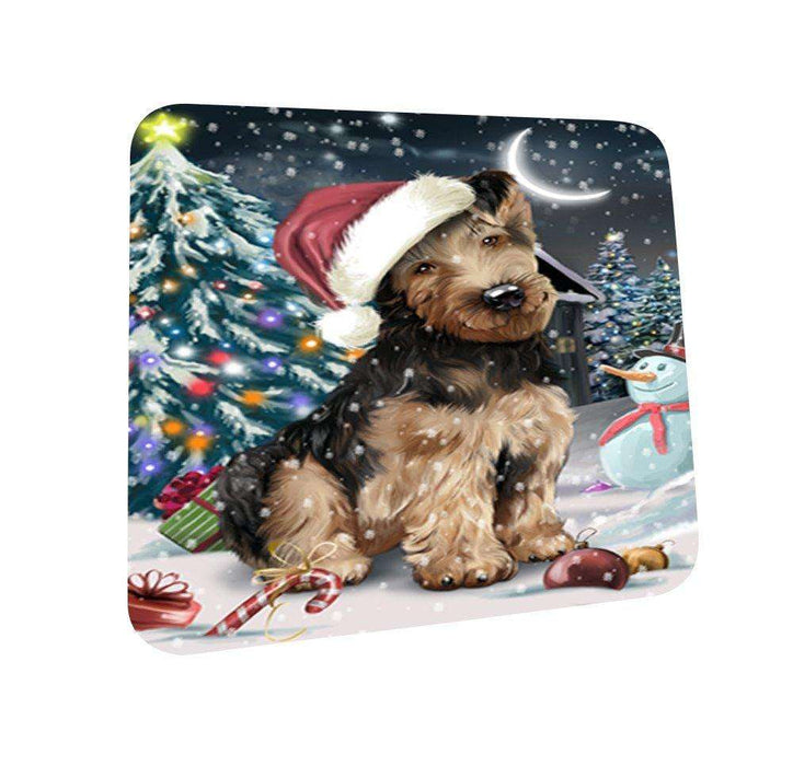 Have a Holly Jolly Airedale Dog Christmas Coasters CST612 (Set of 4)