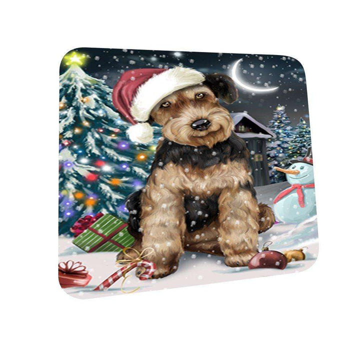 Have a Holly Jolly Airedale Dog Christmas Coasters CST613 (Set of 4)