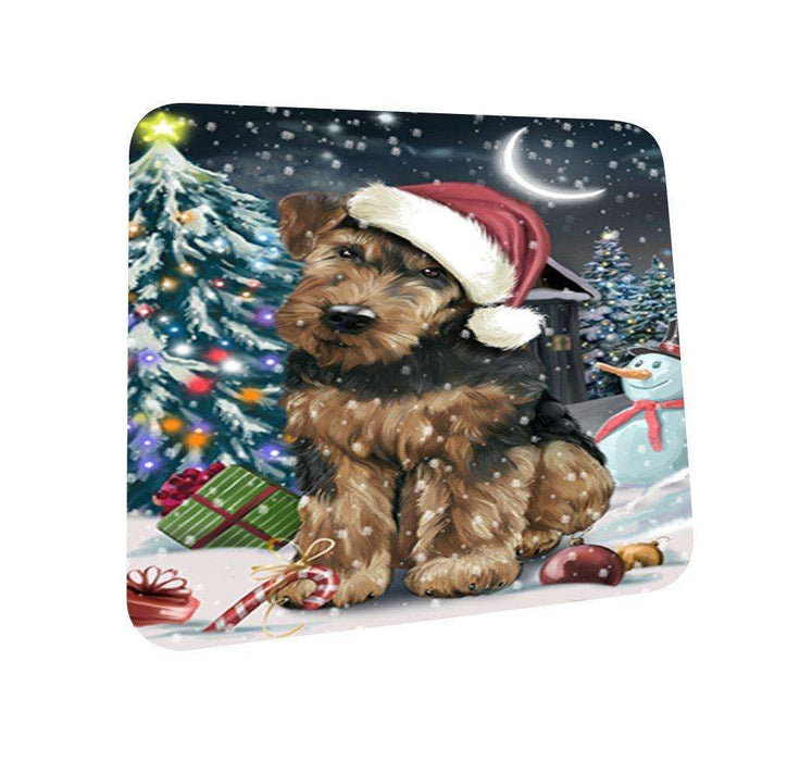Have a Holly Jolly Airedale Dog Christmas Coasters CST615 (Set of 4)