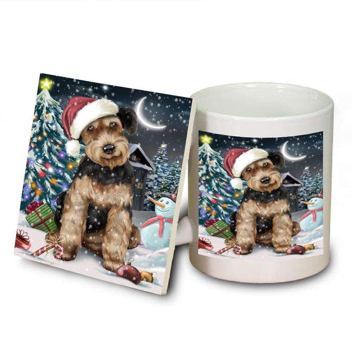 Have a Holly Jolly Airedale Dog Christmas Mug and Coaster Set MUC0070