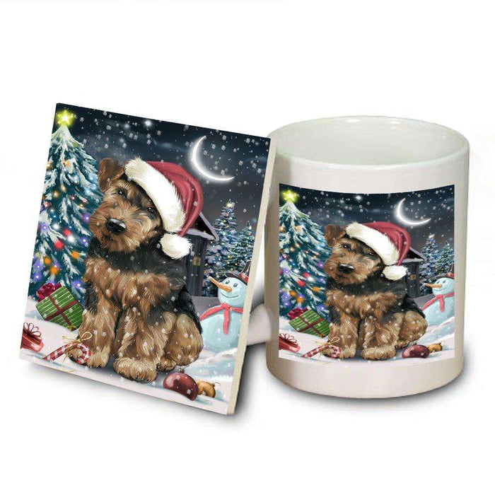 Have a Holly Jolly Airedale Dog Christmas Mug and Coaster Set MUC0072
