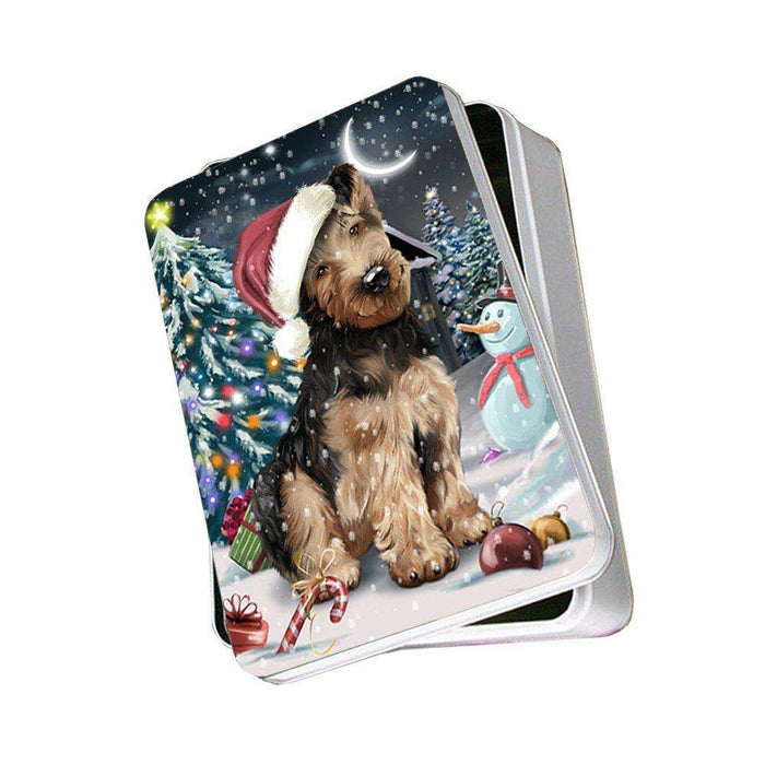 Have a Holly Jolly Airedale Dog Christmas Photo Storage Tin PTIN0069