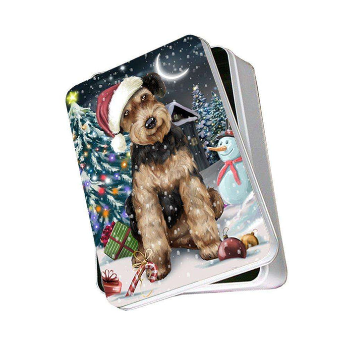 Have a Holly Jolly Airedale Dog Christmas Photo Storage Tin PTIN0070