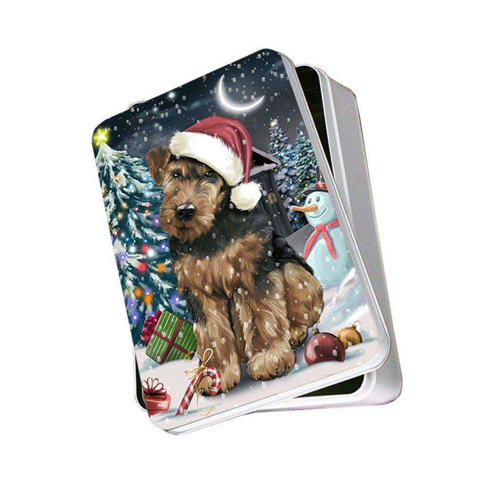 Have a Holly Jolly Airedale Dog Christmas Photo Storage Tin PTIN0072